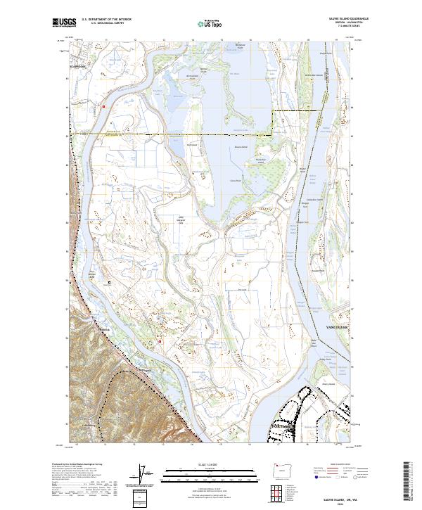 Sauvie Island, OR-WA — USGS 7.5-minute topo (2024)