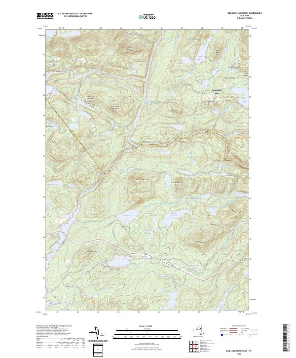 Bad Luck Mountain, NY — USGS 7.5-minute topo (2023)