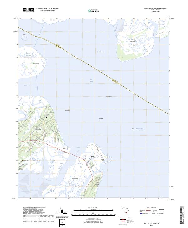 Saint Helena Sound, SC — USGS 7.5-minute topo (2024)