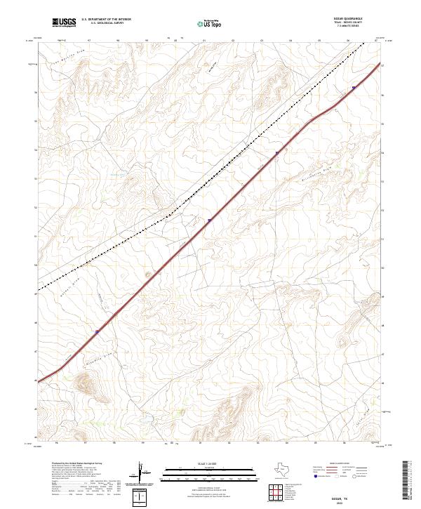 Gozar, TX — USGS 7.5-minute topo (2022)