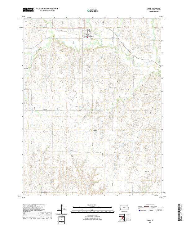 Luray, KS — USGS 7.5-minute topo (2022)