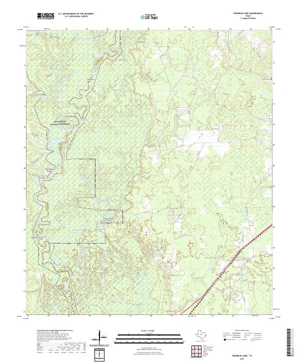 Franklin Lake, TX — USGS 7.5-minute topo (2022)