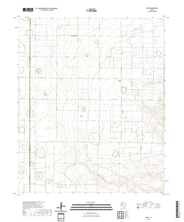 Beck, TX — USGS 7.5-minute topo (2022)