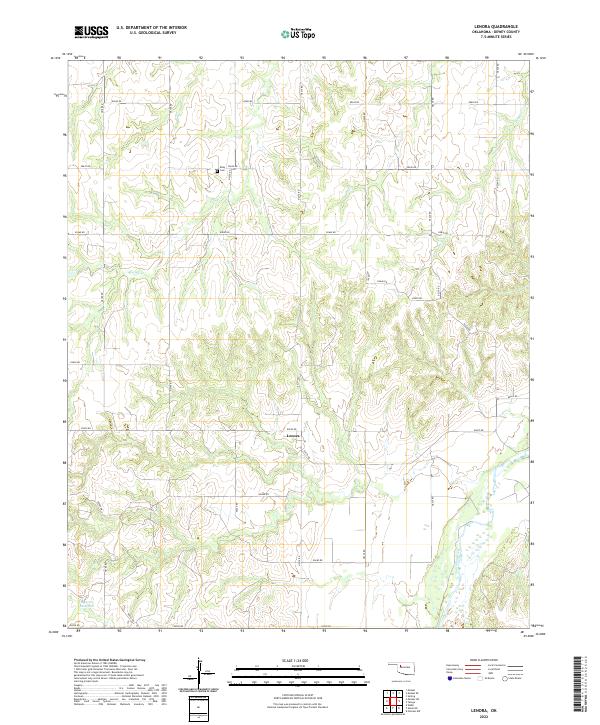 Lenora, OK — USGS 7.5-minute topo (2022)