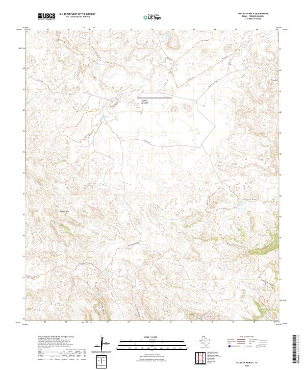 Sauceda Ranch, TX — USGS 7.5-minute topo (2022)