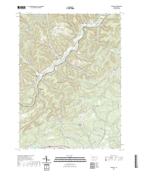 Penfield, PA — USGS 7.5-minute topo (2023)