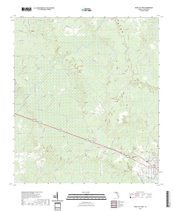 Cross City West, FL — USGS 7.5-minute topo (2024)