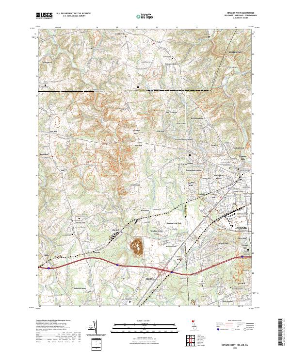 Newark West, DE-MD-PA — USGS 7.5-minute topo (2023)