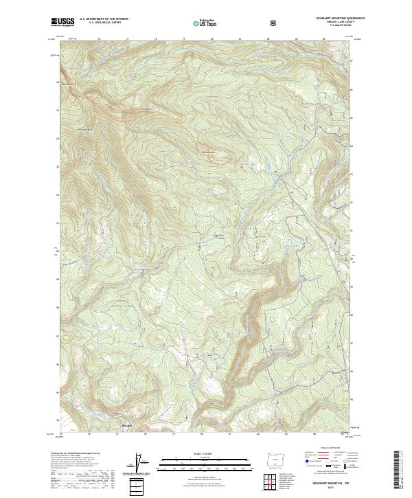 Gearhart Mountain, OR — USGS 7.5-minute topo (2023)
