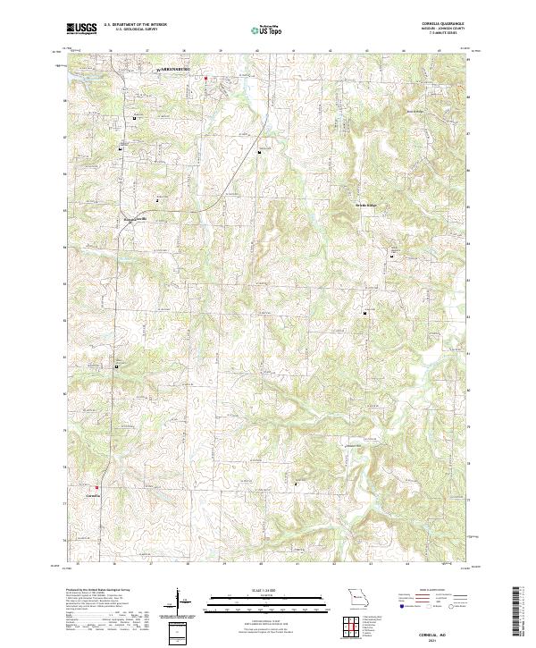 Cornelia, MO — USGS 7.5-minute topo (2021)
