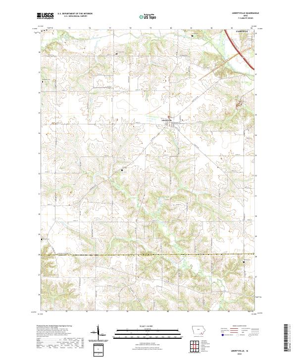 Libertyville, IA — USGS 7.5-minute topo (2022)