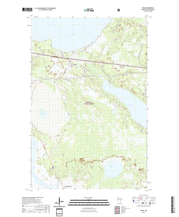 Bena, MN — USGS 7.5-minute topo (2022)