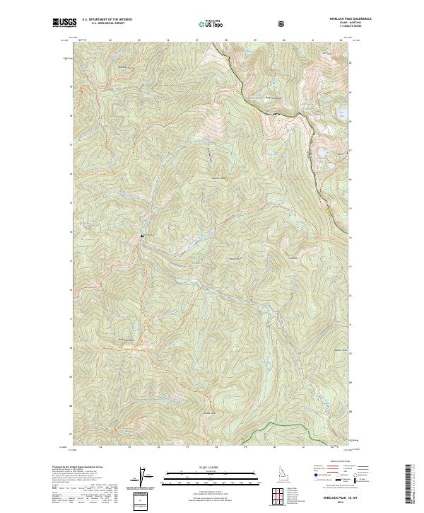 Sherlock Peak, ID-MT — USGS 7.5-minute topo (2024)