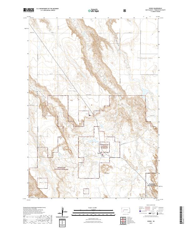 Scenic, SD — USGS 7.5-minute topo (2021)