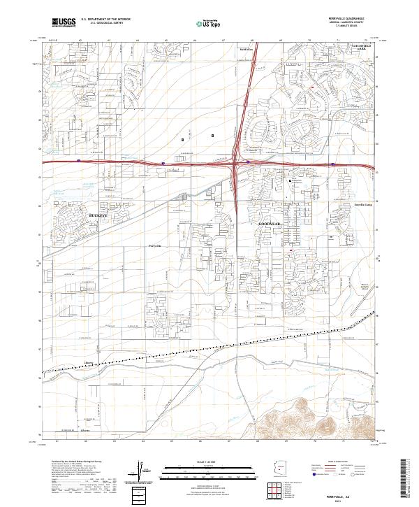 Perryville, AZ — USGS 7.5-minute topo (2021)