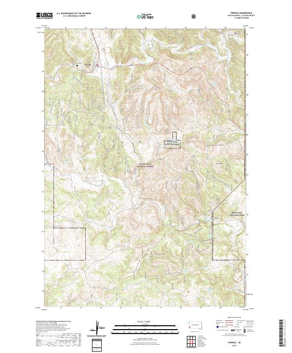 Pringle, SD — USGS 7.5-minute topo (2021)