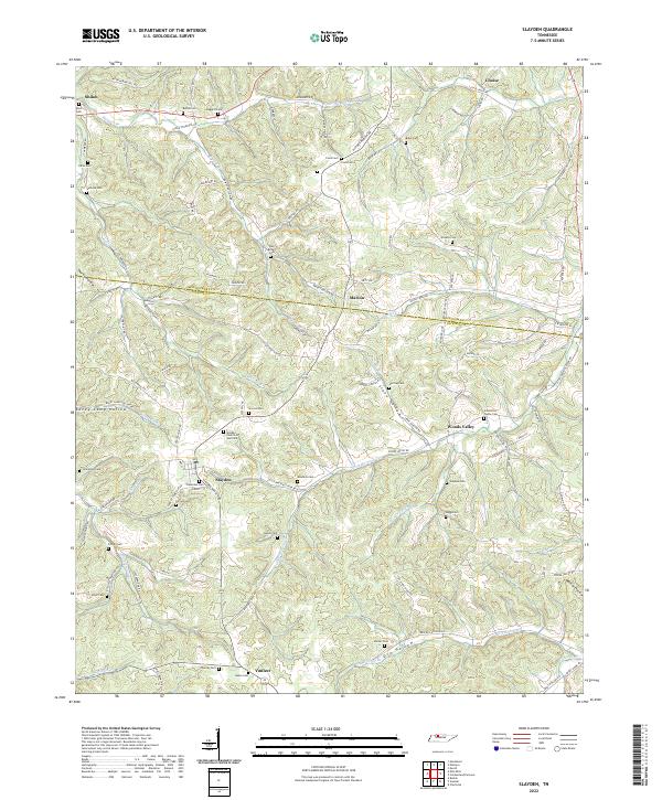 Slayden, TN — USGS 7.5-minute topo (2022)