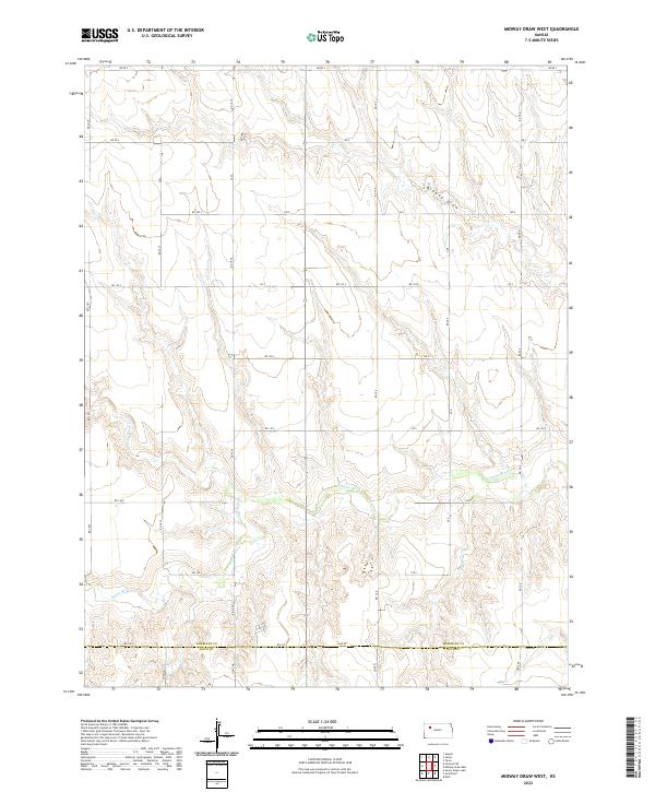 Midway Draw West, KS — USGS 7.5-minute topo (2022)