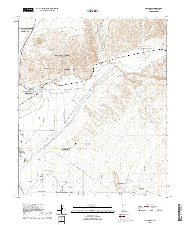 Florence SE, AZ — USGS 7.5-minute topo (2021)