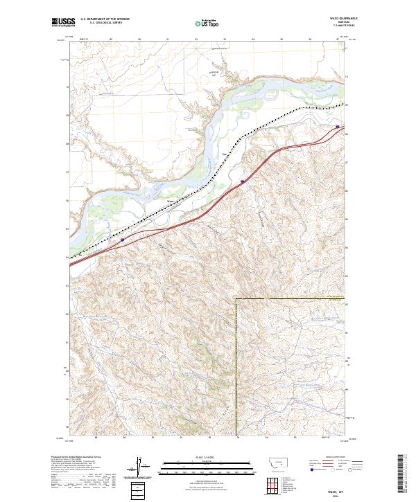 Waco, MT — USGS 7.5-minute topo (2024)