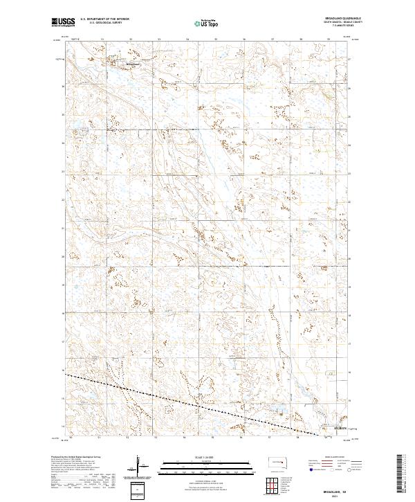 Broadland, SD — USGS 7.5-minute topo (2021)