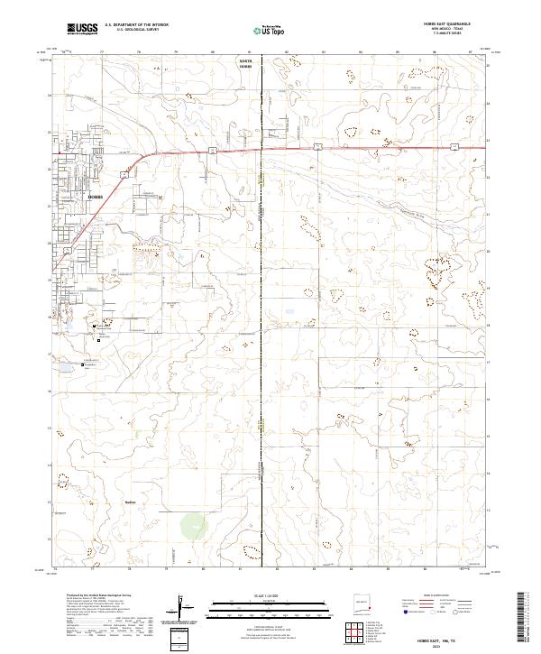 Hobbs East, NM-TX — USGS 7.5-minute topo (2023)