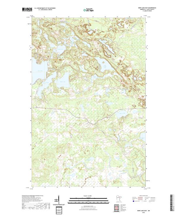 Deer Lake East, MN — USGS 7.5-minute topo (2022)
