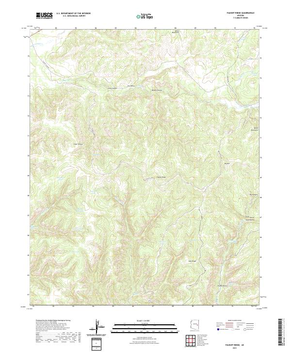 Faught Ridge, AZ — USGS 7.5-minute topo (2021)