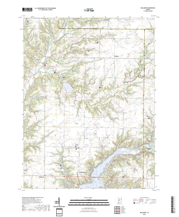 Bellmore, IN — USGS 7.5-minute topo (2022)