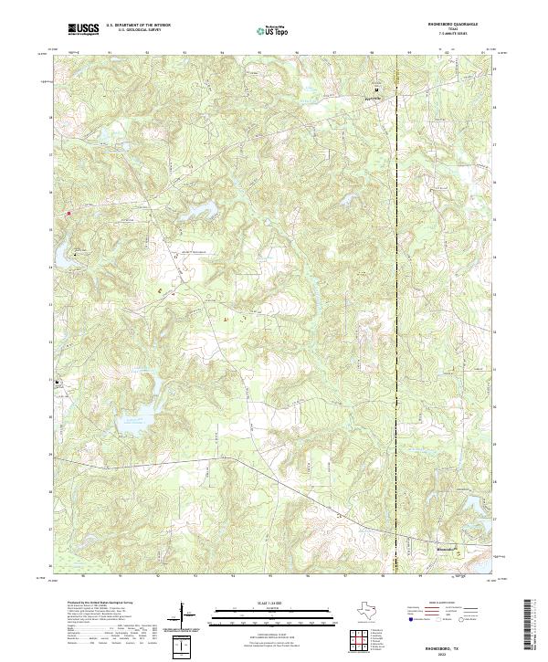 Rhonesboro, TX — USGS 7.5-minute topo (2022)
