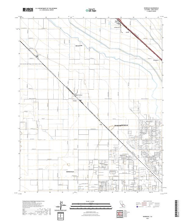 Rosedale, CA — USGS 7.5-minute topo (2021)