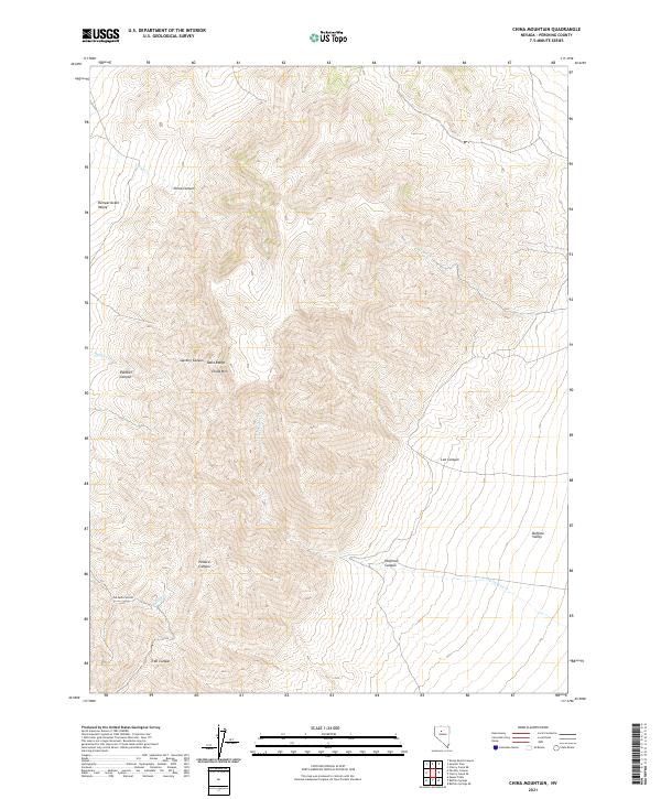 China Mountain, NV — USGS 7.5-minute topo (2021)