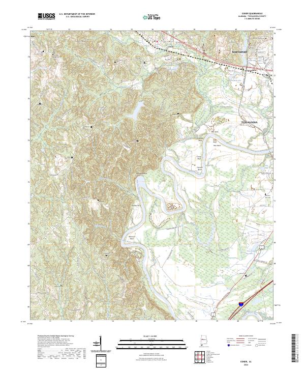 Coker, AL — USGS 7.5-minute topo (2024)