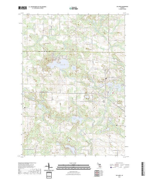 Six Lakes, MI — USGS 7.5-minute topo (2023)