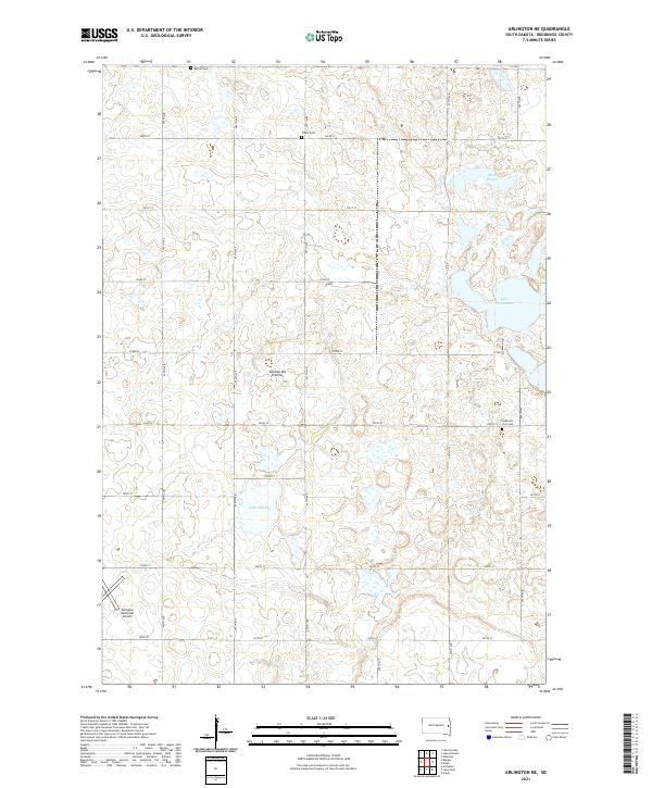 Arlington NE, SD — USGS 7.5-minute topo (2021)