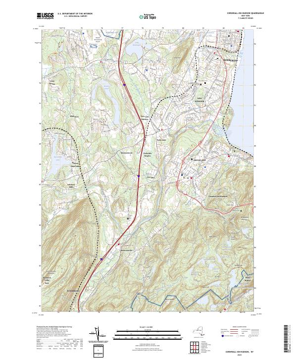 Cornwall-on-Hudson, NY — USGS 7.5-minute topo (2023)