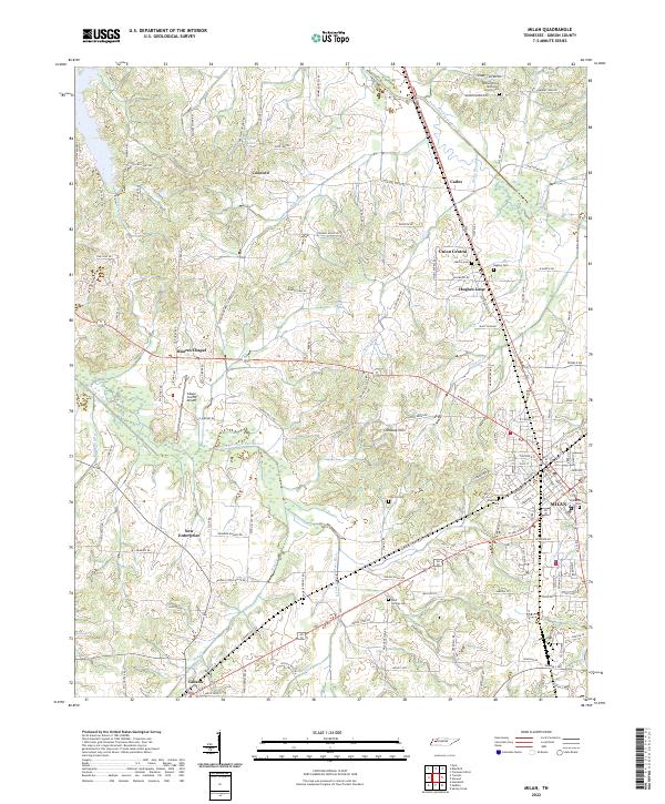 Milan, TN — USGS 7.5-minute topo (2022)