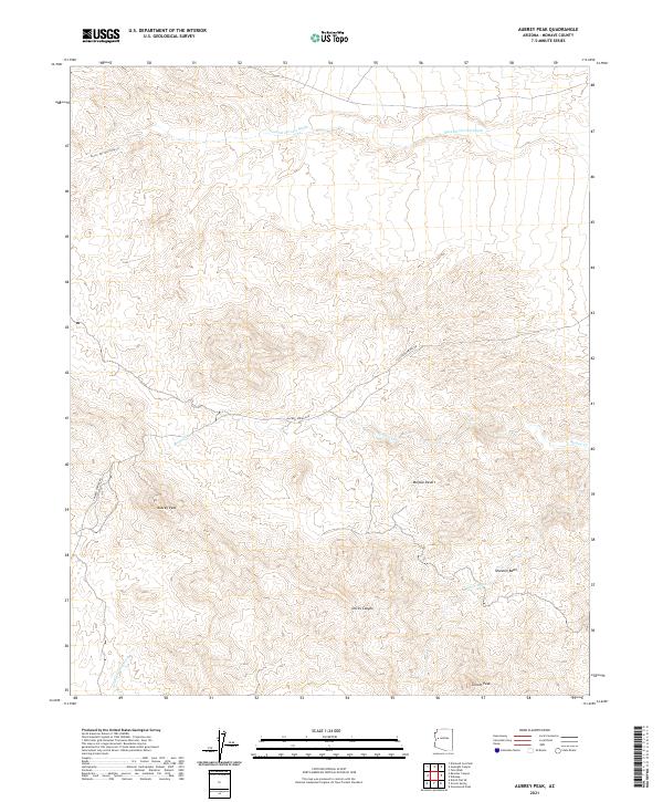 Aubrey Peak, AZ — USGS 7.5-minute topo (2021)