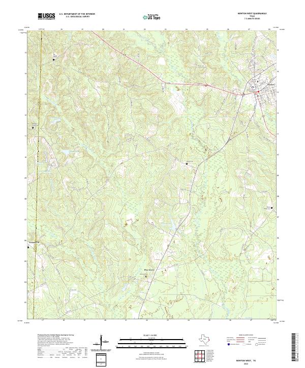 Newton West, TX — USGS 7.5-minute topo (2022)