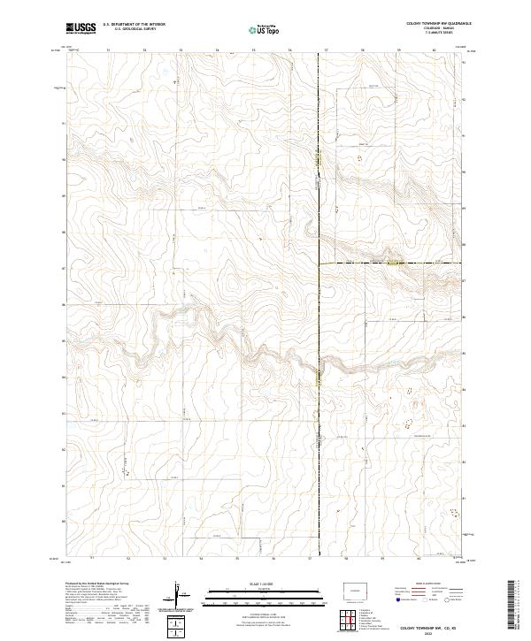 Colony Township NW, CO-KS — USGS 7.5-minute topo (2022)