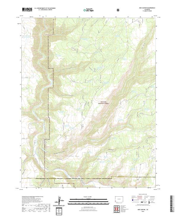 Doe Canyon, CO — USGS 7.5-minute topo (2022)