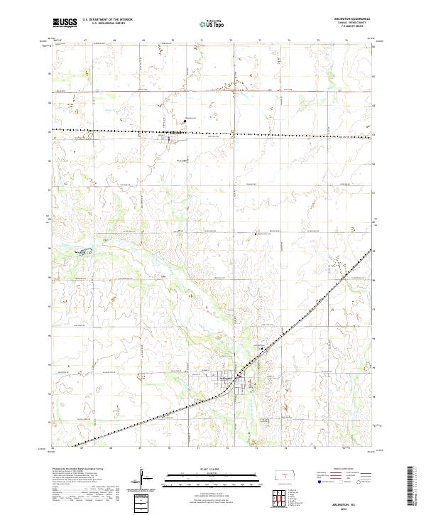 Arlington, KS — USGS 7.5-minute topo (2022)