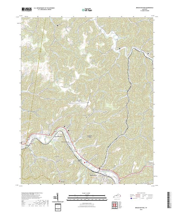 Broad Bottom, KY — USGS 7.5-minute topo (2022)