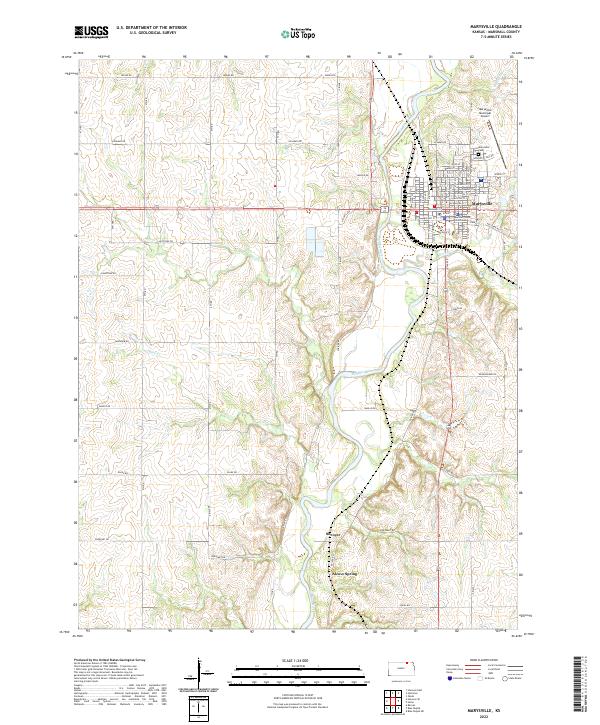 Marysville, KS — USGS 7.5-minute topo (2022)