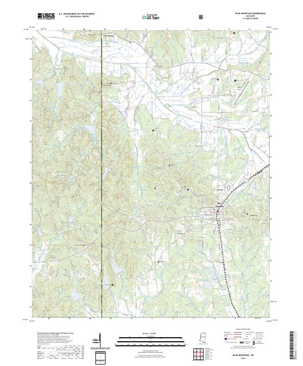 Blue Mountain, MS — USGS 7.5-minute topo (2024)
