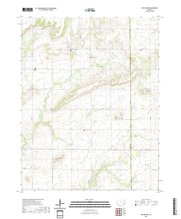 Five Mounds, KS — USGS 7.5-minute topo (2022)