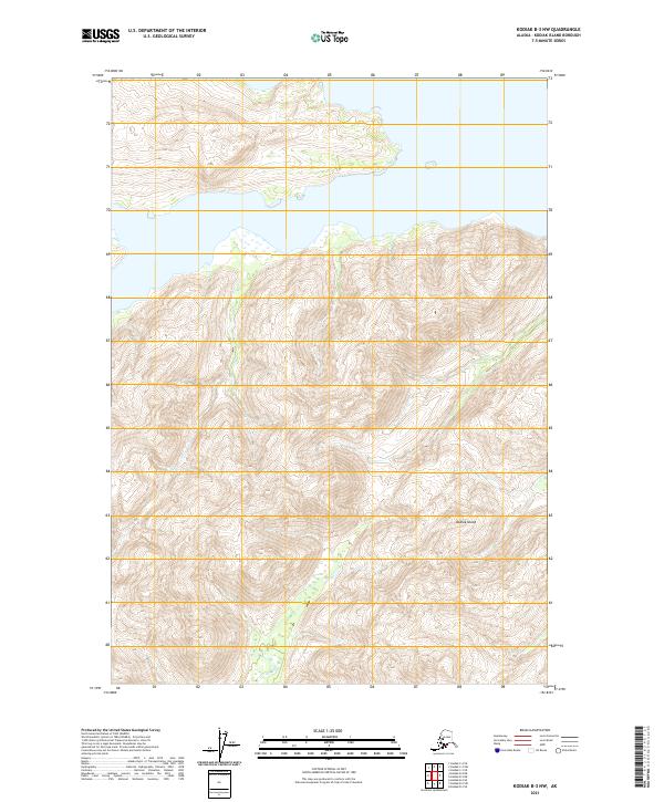 Kodiak B-3 NW, AK — USGS 7.5-minute topo (2021)