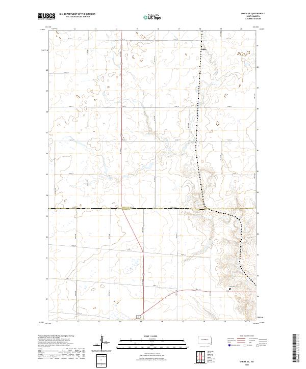 Onida SE, SD — USGS 7.5-minute topo (2021)