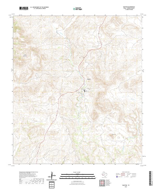 Shafter, TX — USGS 7.5-minute topo (2022)