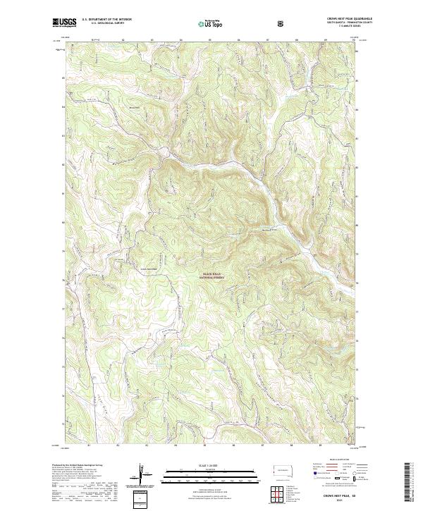 Crows Nest Peak, SD — USGS 7.5-minute topo (2021)
